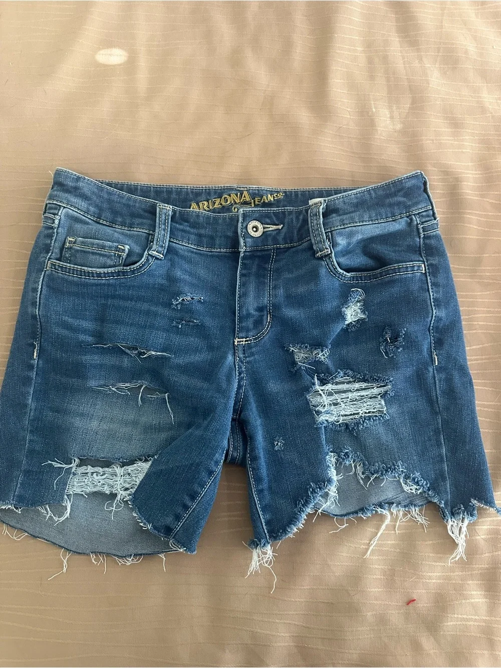 Arizona Jean Co. Distressed Denim Cutoff Shorts - Blue